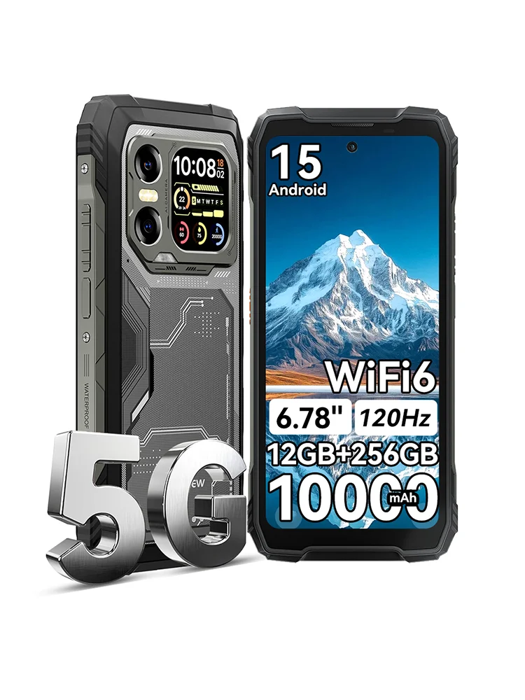 Blackview XPLORE X1 5G AI Smartfon Odporny Flaga 12GB+256GB 6,78" Android 15 120Hz 10000mAh 55W Główna Kamera 108MP IP68 WiFi6 — 2