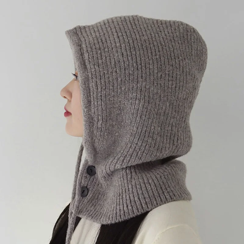 Female warm winter hat hoode warmer