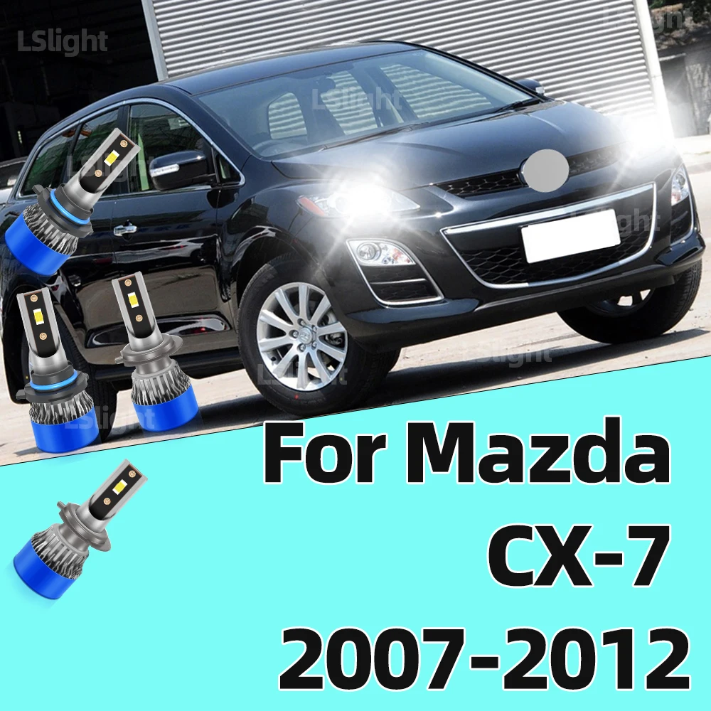 

2/4x Fit For Mazda CX-7 2007 2008 2009 2010 2011 2012 LED Headlight Bulbs 120W Car Front Head Lamp 6000K White 20000LM Plug&Play