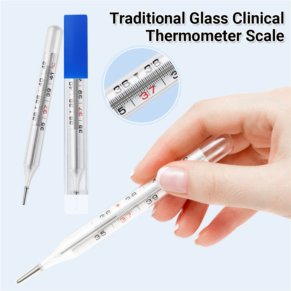 Adult Kids Original Thermometer Scale Traditional Glass Clinical Mercury Free