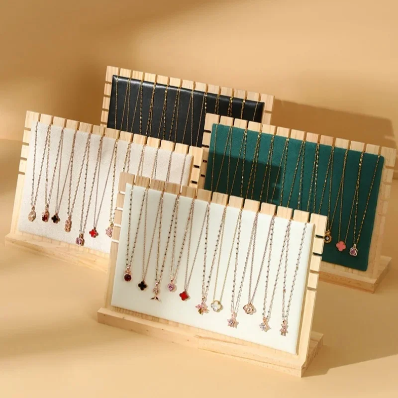Cadre de collier en bois massif créatif, cadre d'exposition de bijoux à la mode, Support de pendentif, accessoires d'exposition de bijoux