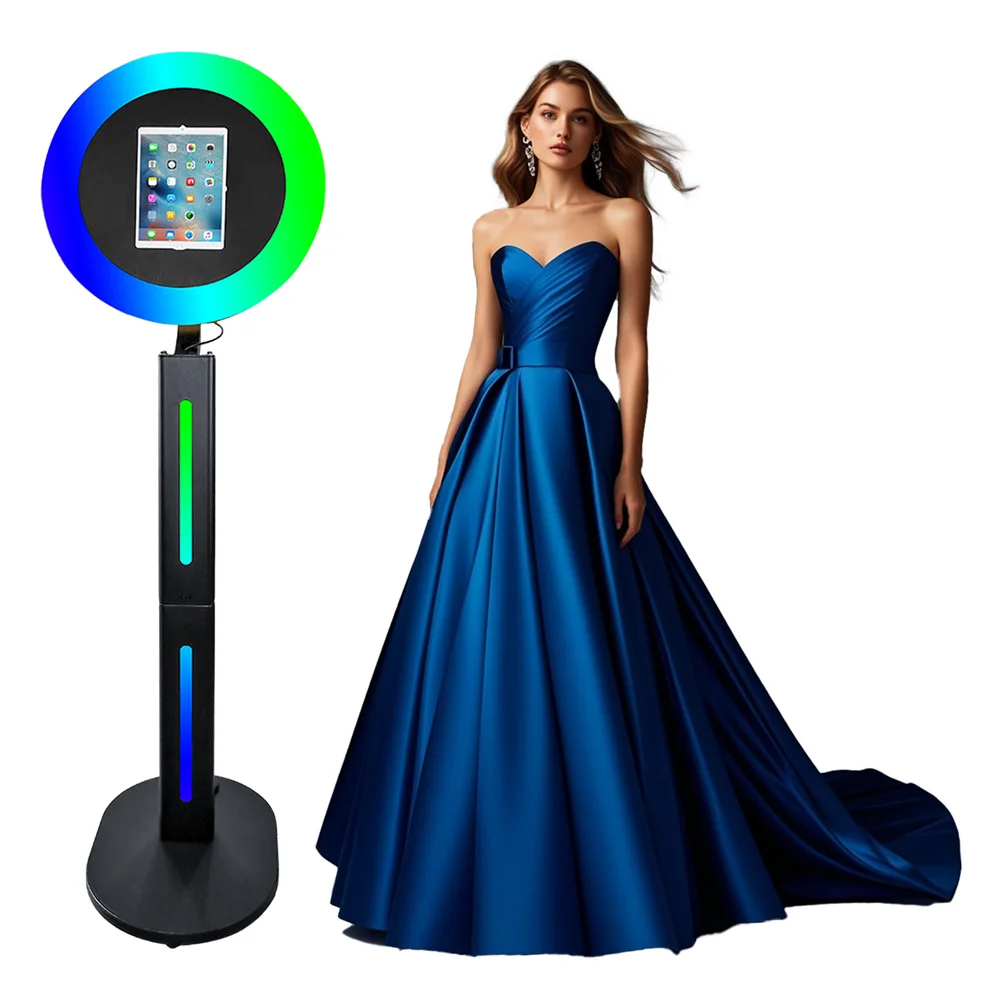 

iPad Photo Booth for 10.2" 11" 12.9" Portable Photo Booth with Ring Light Music RGB Light Box App Control Selfie Photo Booth