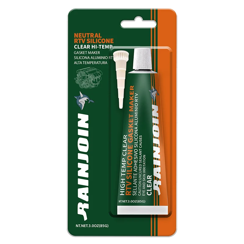 Mastic silicone RTV transparent haute température pour joints, idéal pour moteurs automobiles, électronique et applications industrielles