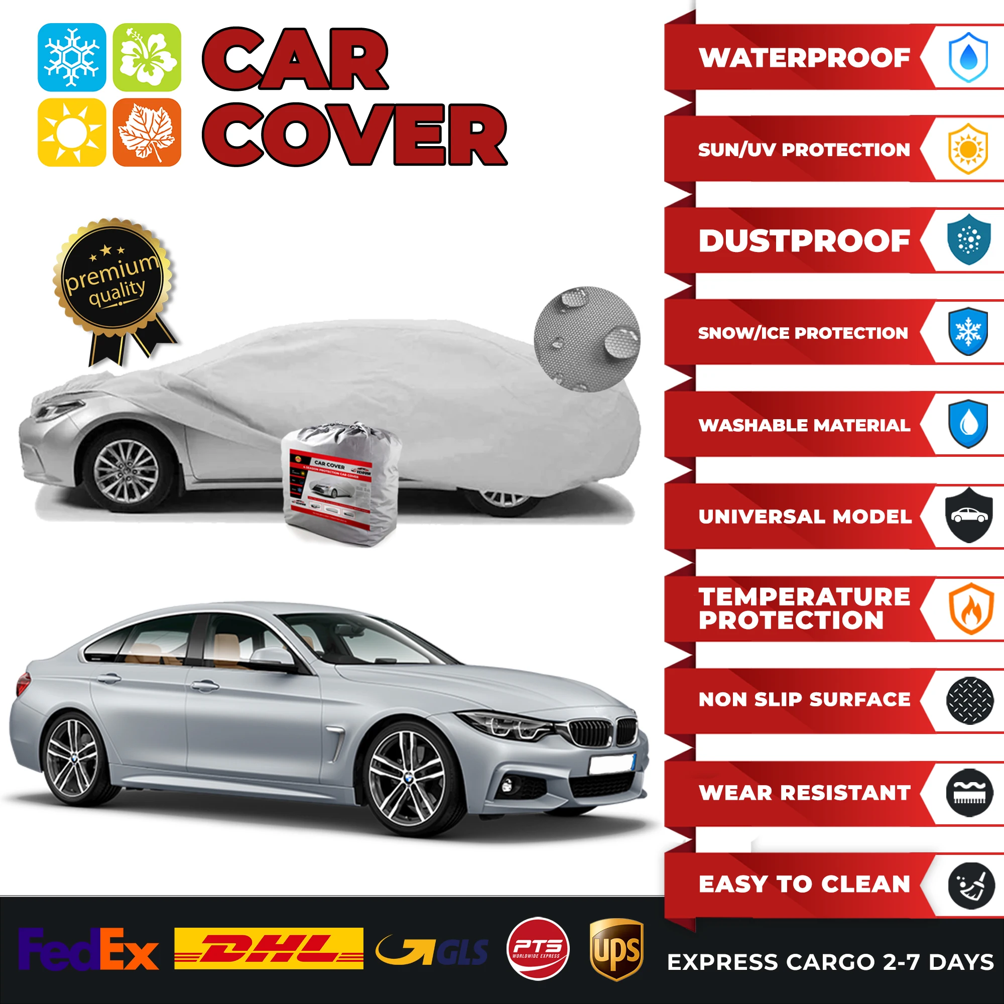 

Автомобильный чехол для Bmw 420d Gran Coupe, универсальные автомобильные чехлы для помещений и улицы, полное покрытие автомобиля, защита от солнца, УФ, снега, пыли