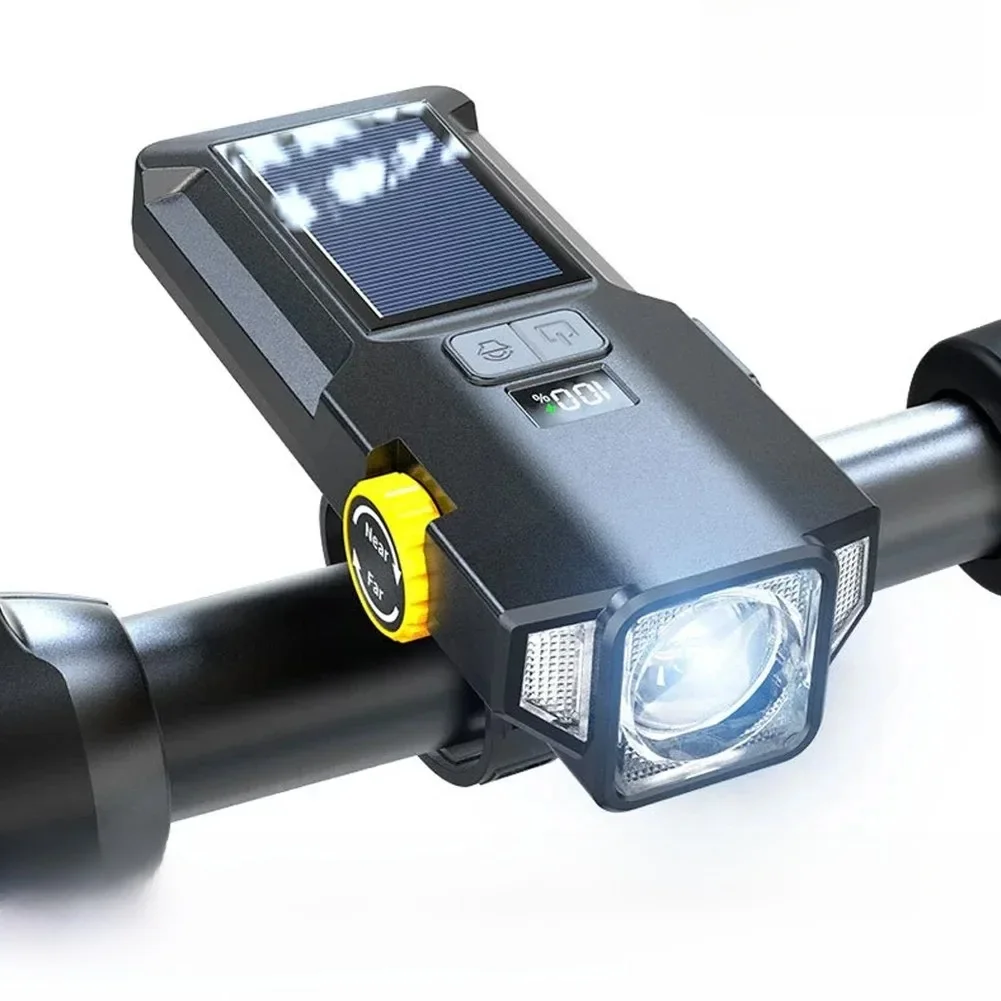 AliExpress KDULIT USB Rechargeable Solar Bicycle Light with Power Display MTB Mountain Road Bike Front Lamp Integrated Flashlight for Cycling Safe