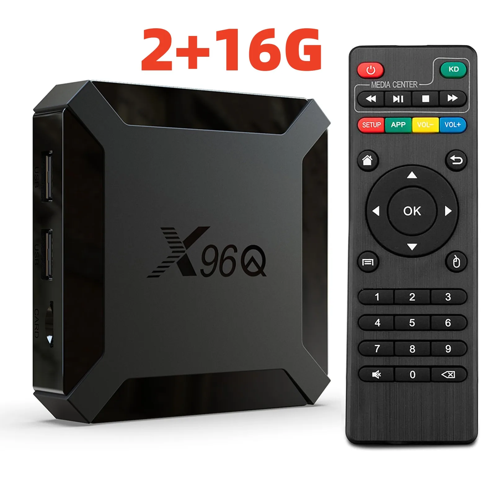 X96Q Smart TV Set Top Box Android 10.0 Allwinner H313 Quad Core 2.4G Wi-Fi 4K Media Player 2+16GB Smart TV Box EU Plug