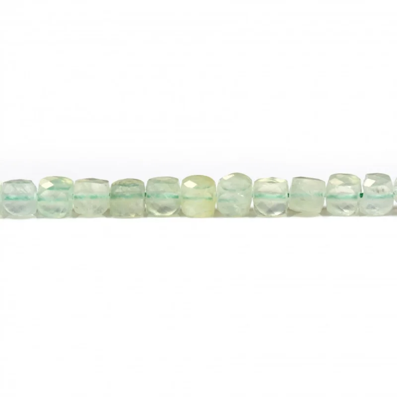 Prehnite Beads Strand Faceted Cube 4mm For Making Jewelry Bracelet Craft DIY Necklace Earrings