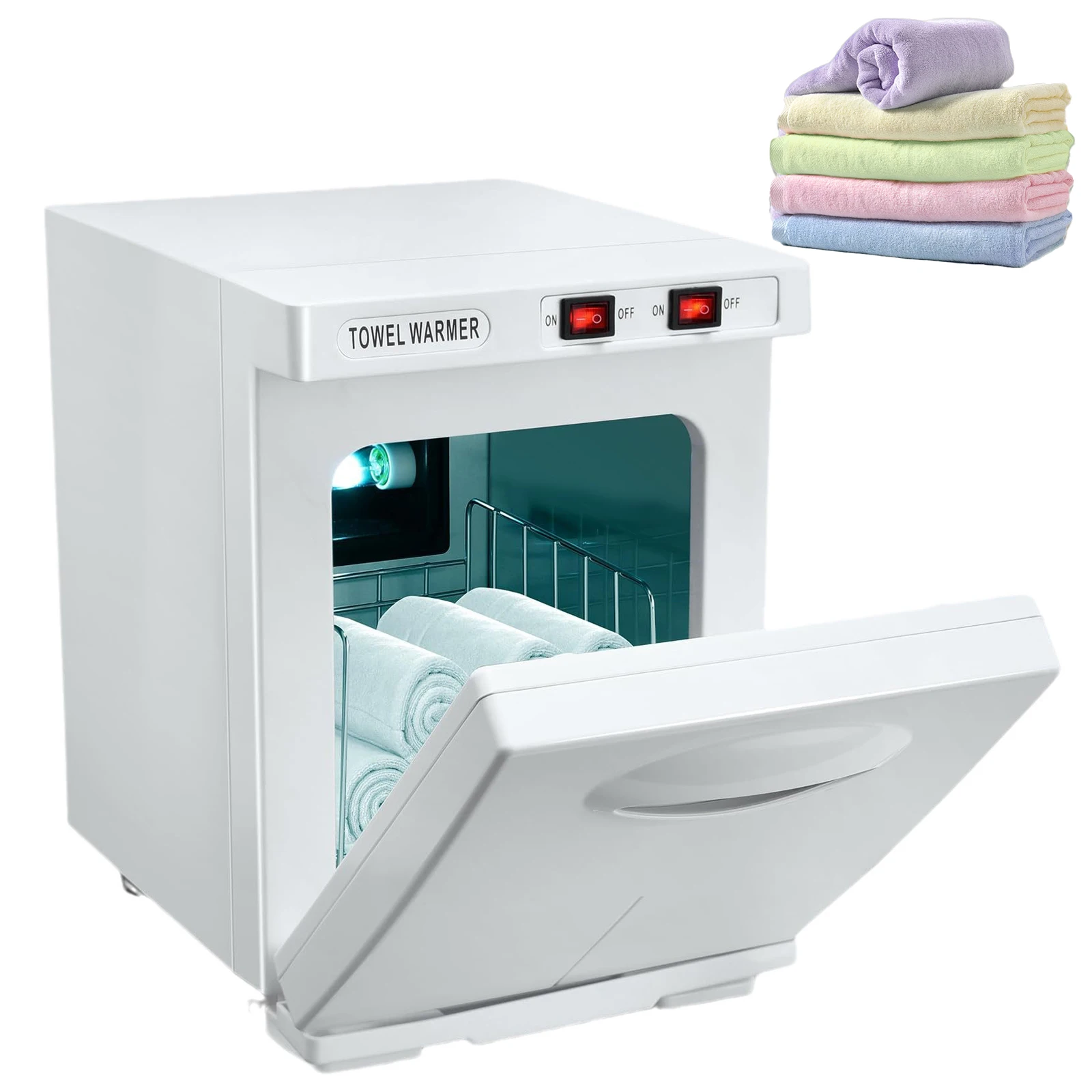 Calentador de Toallas UV de 5L, Esterilizador de Ozono UV, Calentador de Toallas con Calefacción 75 ° C, para Salón de Belleza y Uñas, Cámara de Acero Inoxidable y Aluminio con Calentamiento Rápido