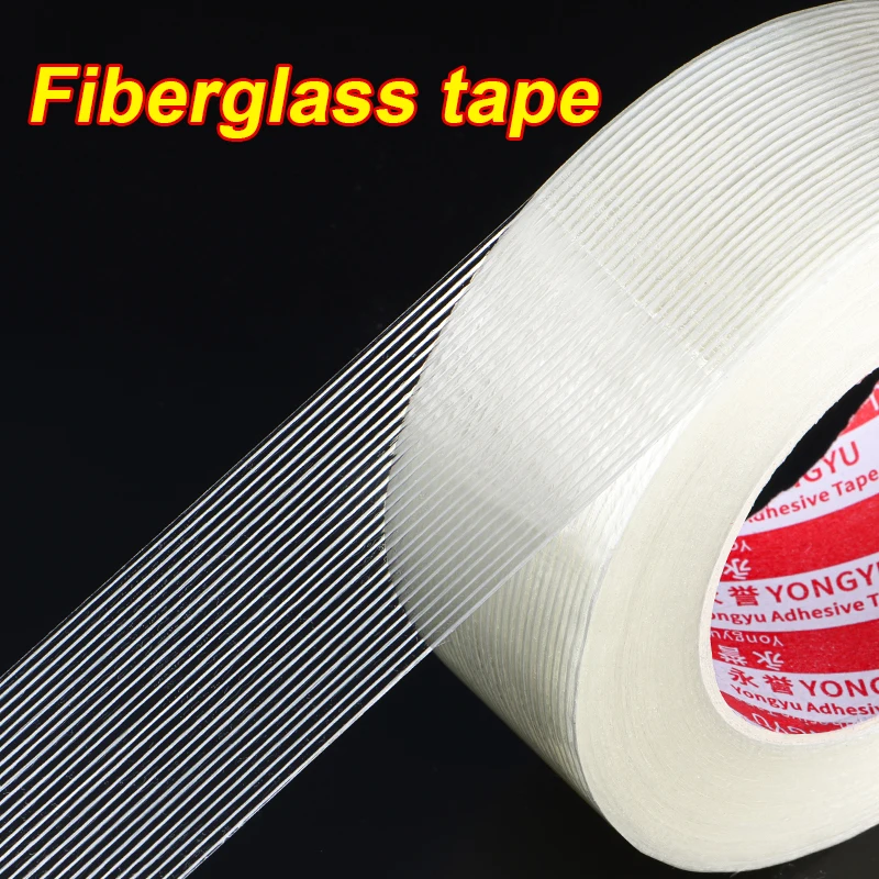 

Single-sided Stripes Fiber Tape High Viscosity Wear-Resistant Fiberglass Adhesive Tapes Bundle Fixed Transparent Strong Tape