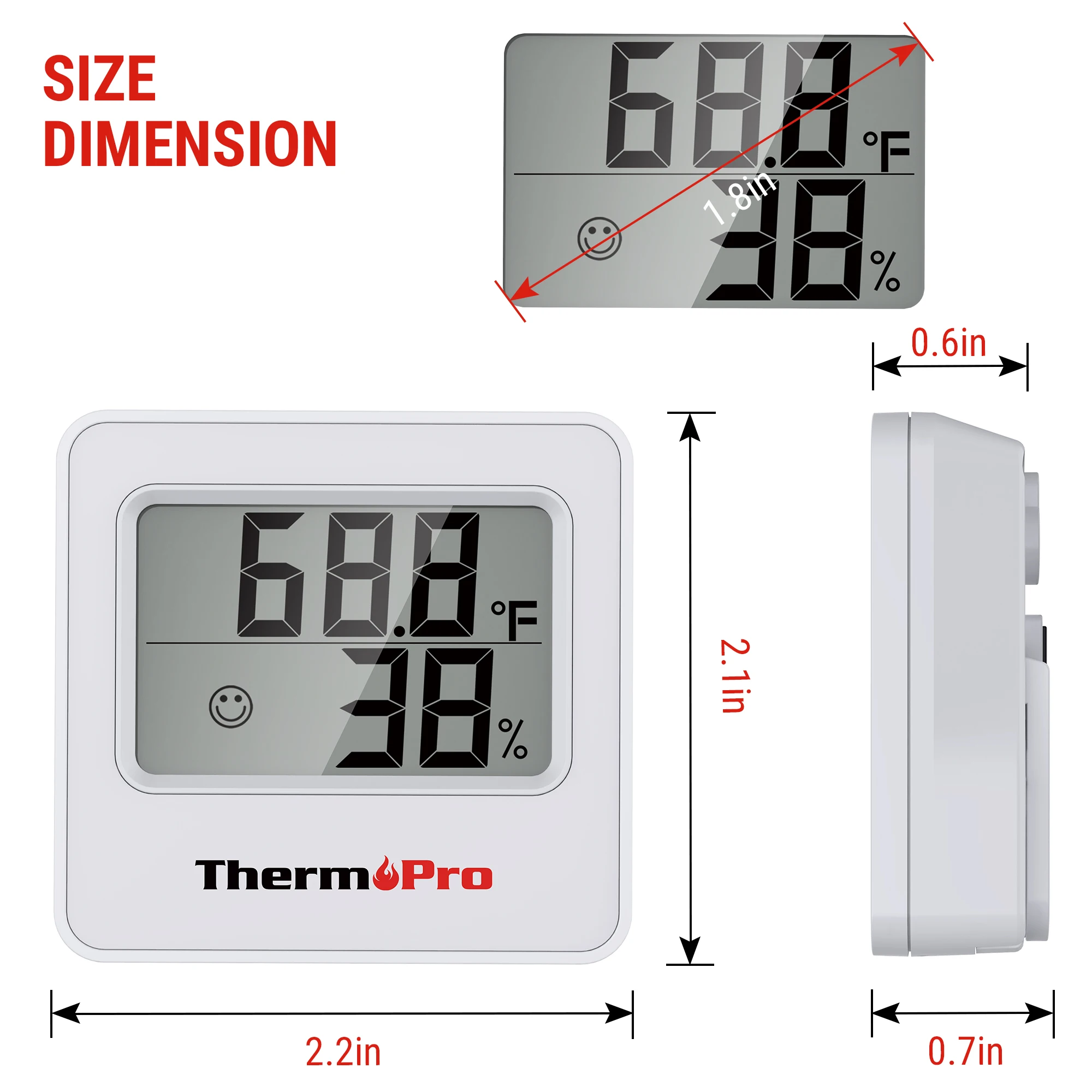 ThermoPro TP157 Digital Comfort Indicator Weather Station Thermometer Hygrometer For Home Indoor With Two Color Black And White