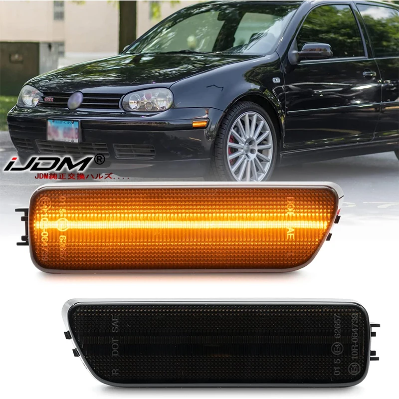 2szt Zderzak przedni Bursztynowe boczne światło obrysowe LED do 1999-2005 Volkswagen MK4 Golf GTI R32 Rabbit Jetta Migacze Lampa sygnalizacyjna