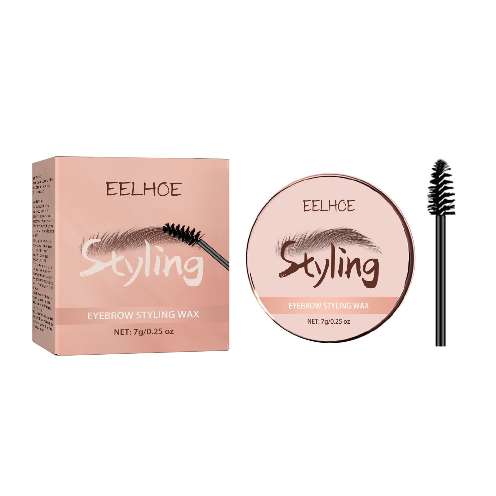 Eyebrow Styling Wax Wild Eyebrow Styling with Brush Waterproof Lasting Brow Pomade Quick-drying Stereo Brown Eyebrow Enhancer 7g