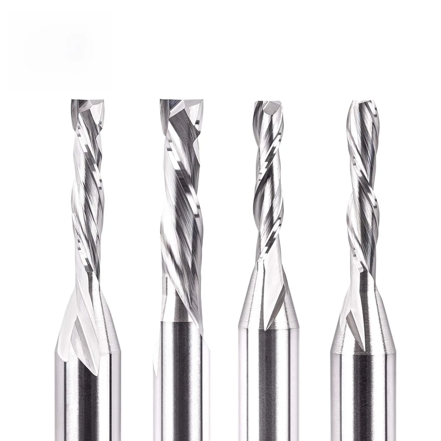 1 szt. Trzonka 8mm 2 flety do cięcia i ściskania spiralne narzędzie do frezowania frez do drewna CNC Router — zdjęcie 2