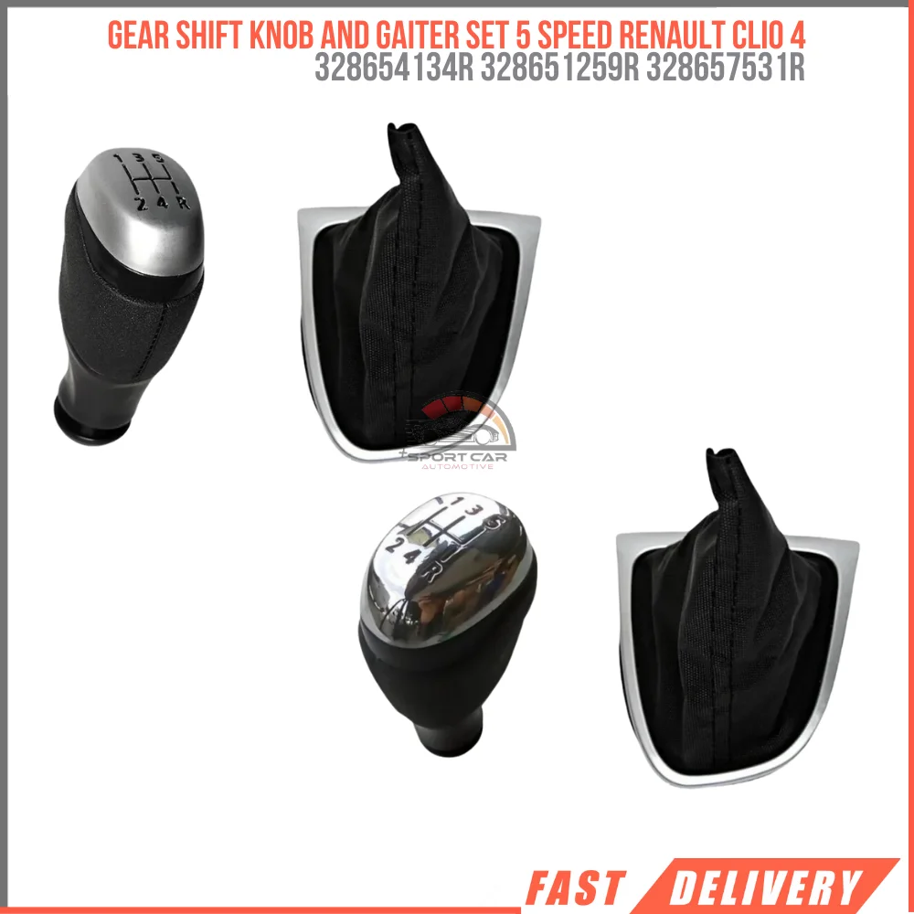 Renault Clio 4 Gear Shift Knob and Gaiter Set 5 Speed Manual Gear Matt & Shiny Oem 328654134R 328651259R 328657531R 969357916R