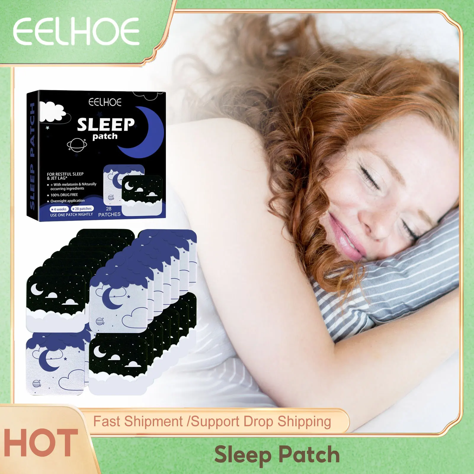 Sleep Aid Patches Melatonin For Insomnia Treatment Easy Sleep Body Relaxing Soothing Patch Relieve Fatigue Anxiety Sleep Patch