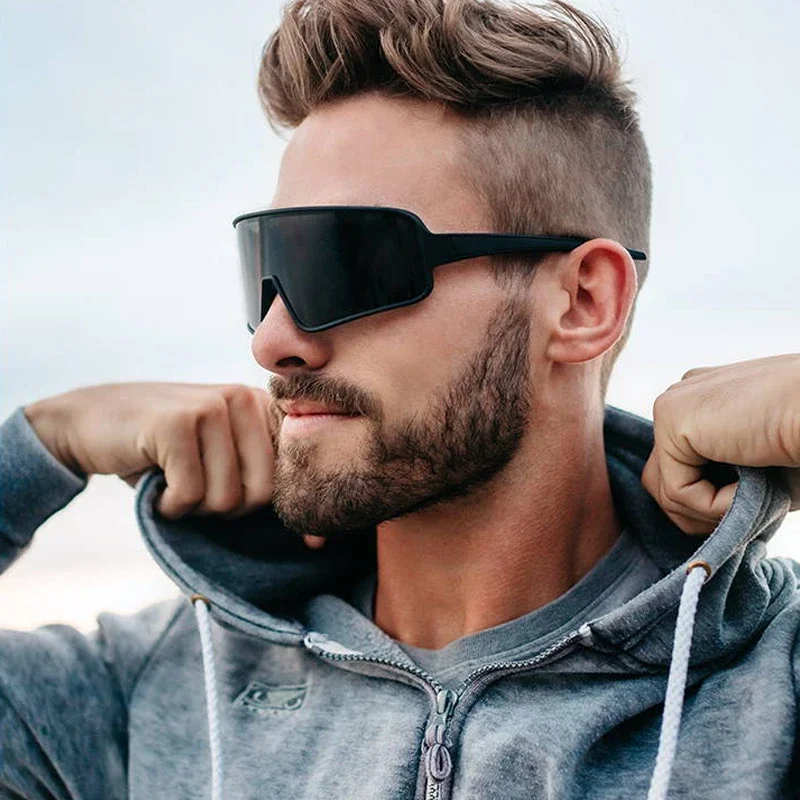 Moda duże oprawki sportowe okulary przeciwsłoneczne turystyczne mężczyźni kobiety marka projektant ponadgabarytowe okulary przeciwsłoneczne unisex jazda na rowerze gogle odcienie — zdjęcie 2