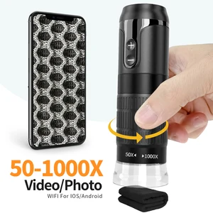 Wi-Fi-USB-tragbares digitales Mikroskop, endoskopische Kamera mit 50 bis 1000x drahtloser Expansion mit 8 LED für Android-iPhone 6 Veterinär des Hauptverkaufsmikroskops - №2
