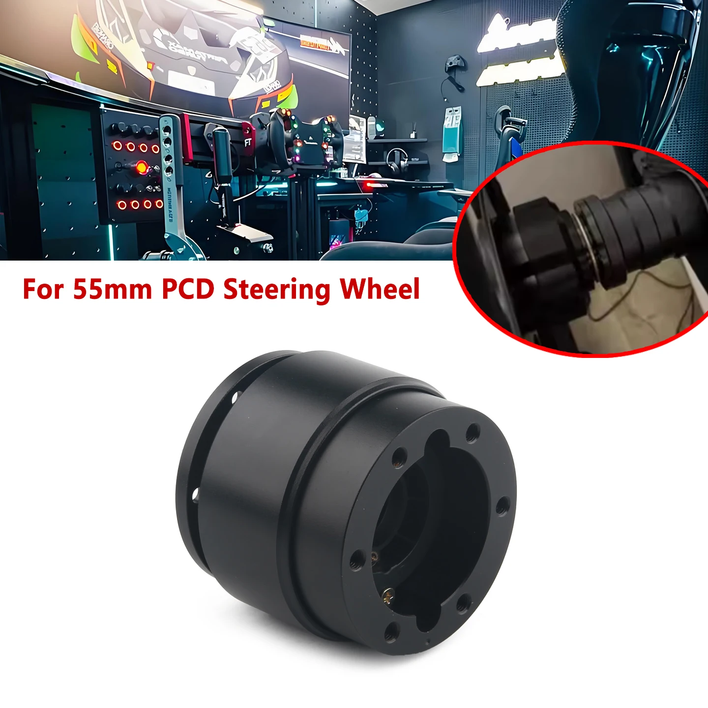 55 mm PCD 6-Loch-Racing-Simulator-Spiel-Lenkrad, Schnellspanner-Nabenadapter für Lenkrad der ClubSport, Podium, CSL-Serie