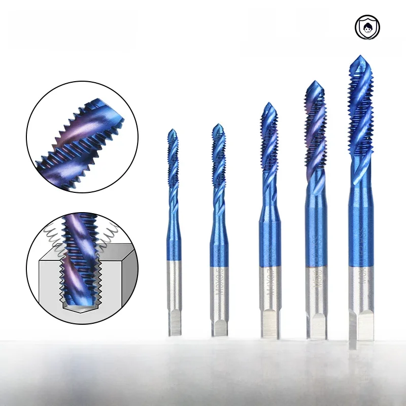 XCAN Gwintownik metryczny 1szt HSS M2-M6 Gwintownik z powłoką Nano Blue Narzędzia do gwintowania Gwintownik spiralny Wiertło — zdjęcie 2