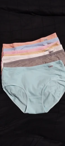7Pcs/Lot Plus Size Underwear Women's Panties Cotton Girl Brief Sexy Lingeries Shorts Underpant Solid Panty Female Intimate M-4XL photo review