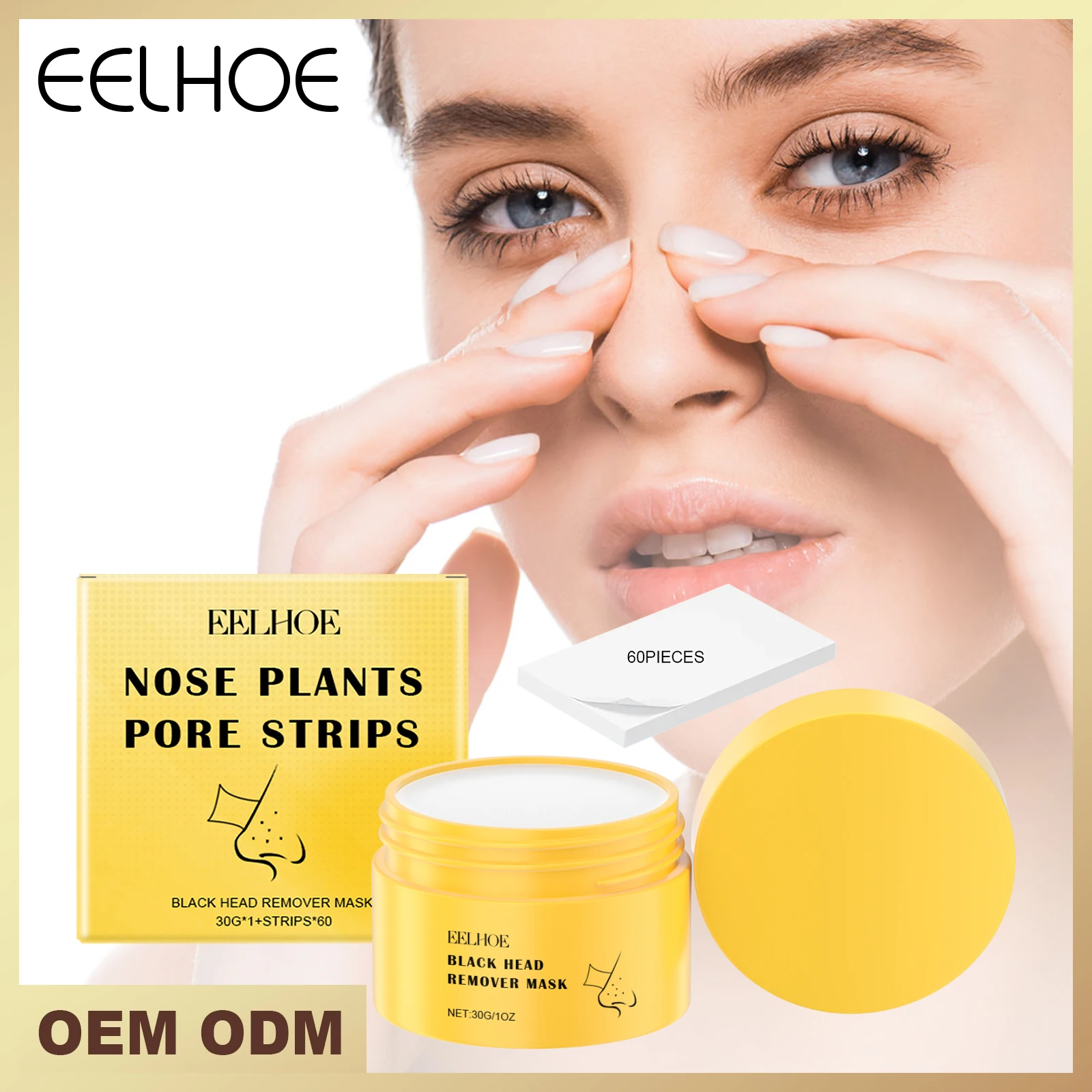 

EELHOE Blackhead Remover Face Mask Peel-Off Nasal Strips Deep Cleansing Pore Shrinking Black Head Remover Nose Strip Skin Care