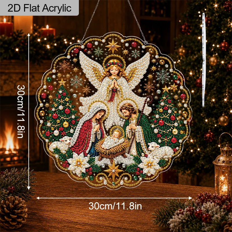 Nativity Pearl Diamond Ornament 4