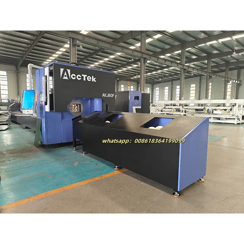 ACCTEK المهنية 8M أنبوب القطع بالليزر باستخدام الحاسب الآلي ثلاثية الأبعاد آلة قطع الأنابيب بالليزر أنبوب الأنابيب آلة القطع بالليزر