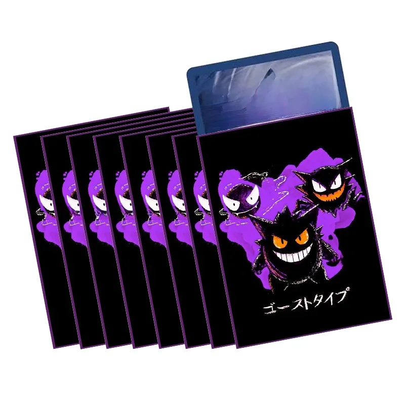 50 pièces Pokemon TCG cartes manches Protection Transparent jeu protecteur cartes dossier Gengar Pokémon étui support enfants jouet