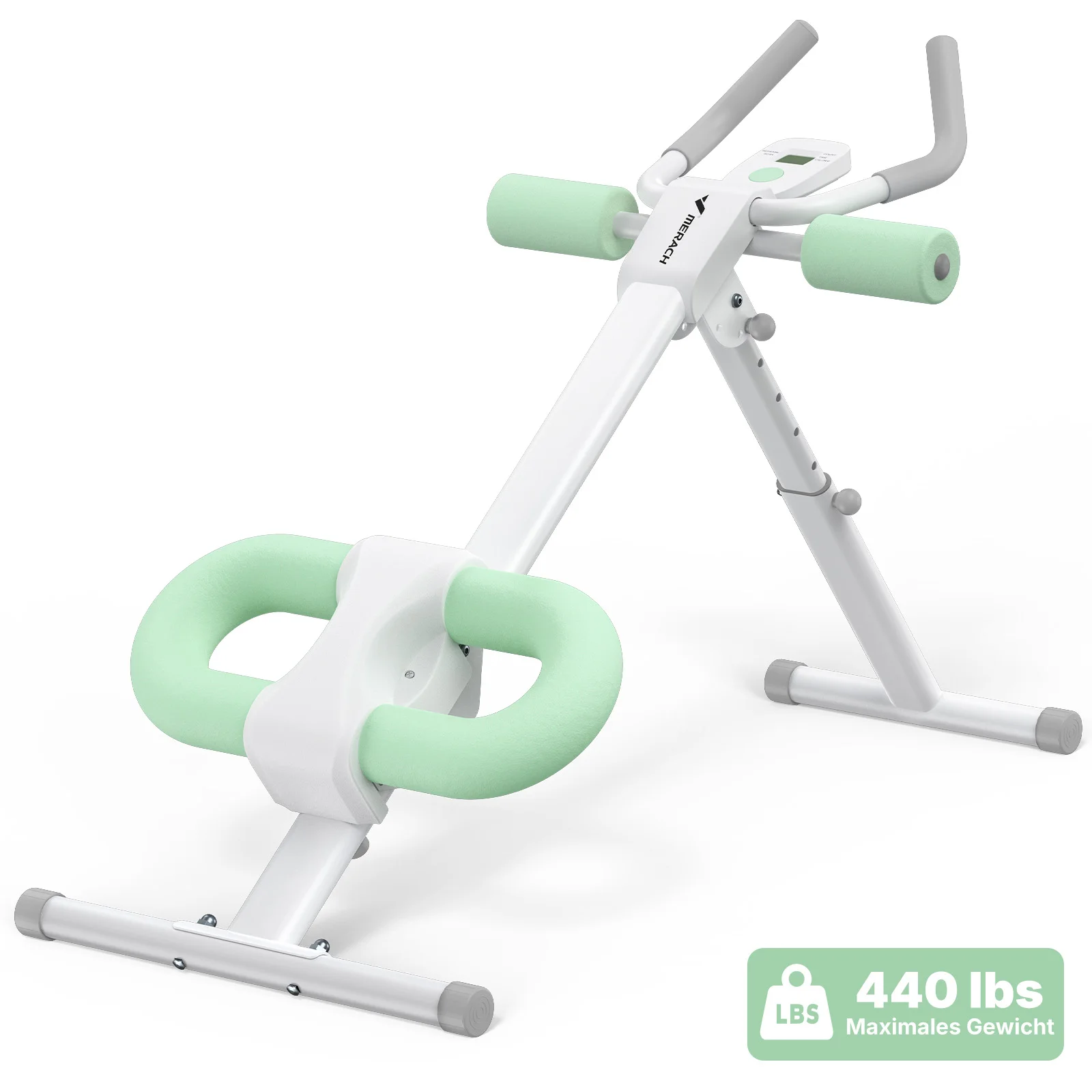 MERACH 2314 Bauchtrainer Verstellbarer Trainingsapparat Faltbarer Knie-Schutz Bauchmuskel-Übungsgerät Core Ab Trainingssystem