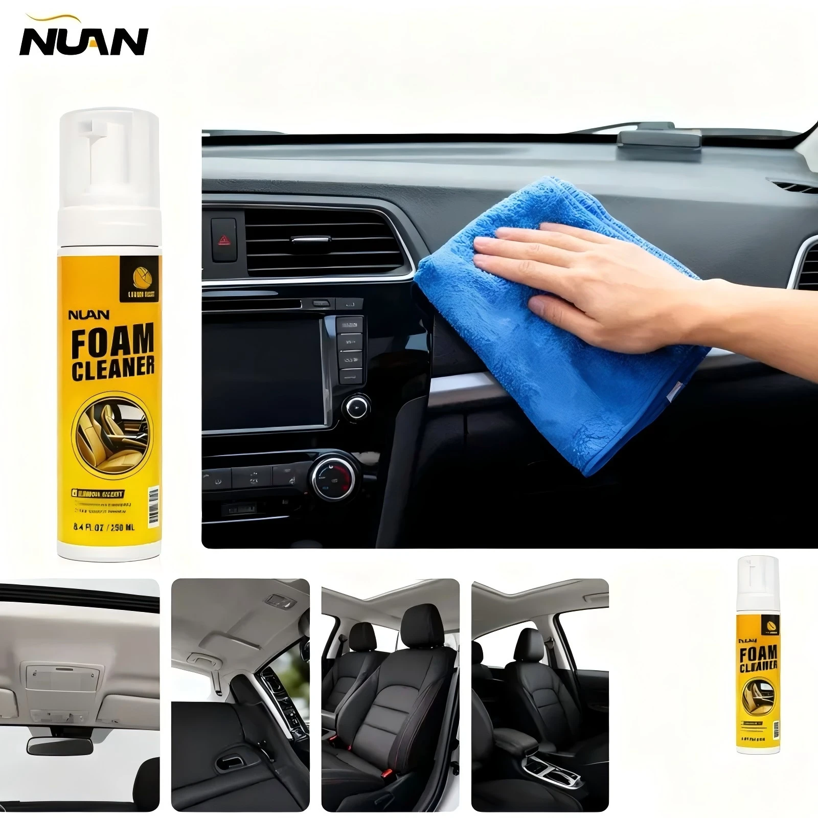 Leather Cleaner Interior - 2pcs Multi-Purpose Foam Cleaning Spray -
