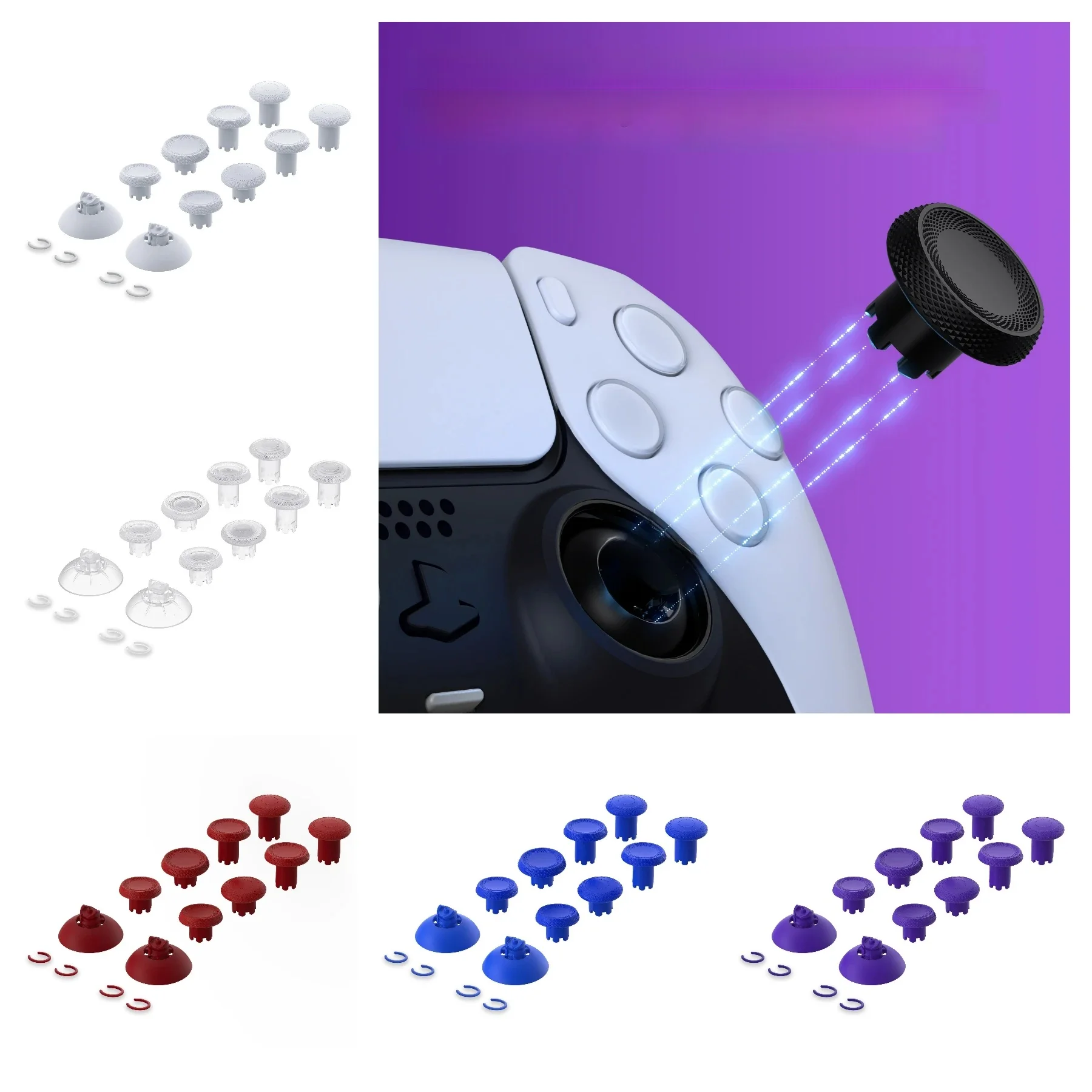 eXtremeRate ThumbsGear V3 Wymienne Ergonomiczne Gałki Analogowe do Kontrolera PS5/EDGE, Zamienniki Gałek Analogowych do PS4 — zdjęcie produktu 7