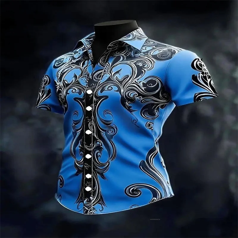 

Men's casual short-sleeved shirt 3D printing fashionable loose and comfortable XS-5XL large size soft and comfortable