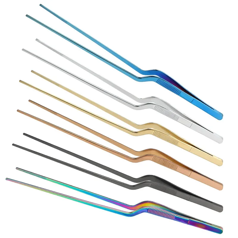 6/8/12-Cal szczypce kuchenne, kulinarne szczypce do grilla precyzyjna pęseta ze stali nierdzewnej-dekoracje do pieczenia do stylizacji żywności — zdjęcie 2