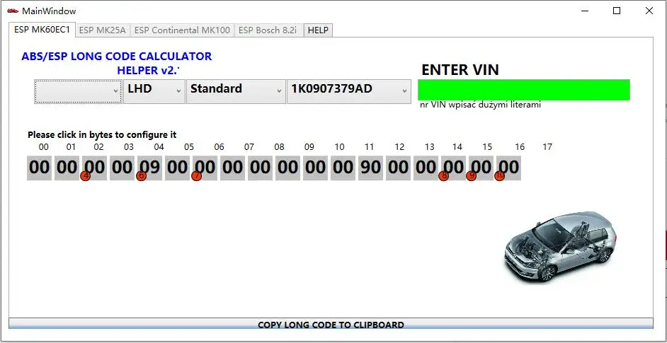 2025 Neuester ABS ESP Langcode-Rechner-Helfer MK60EC1 ABS ESP Langcode-Rechner-Software für V-W Unbegrenzte Installation – Detail 1