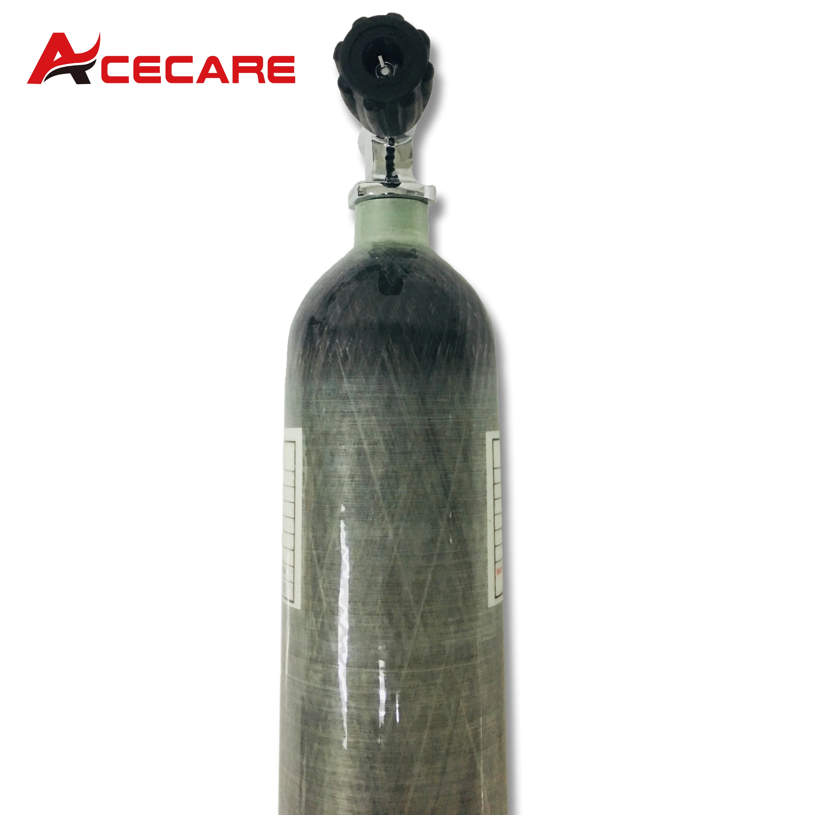 ACECARE-tanque de aire de cilindro de fibra de carbono, botella de buceo, 30Mpa, 300Bar, 4500Psi, con válvula sumergible, 2L