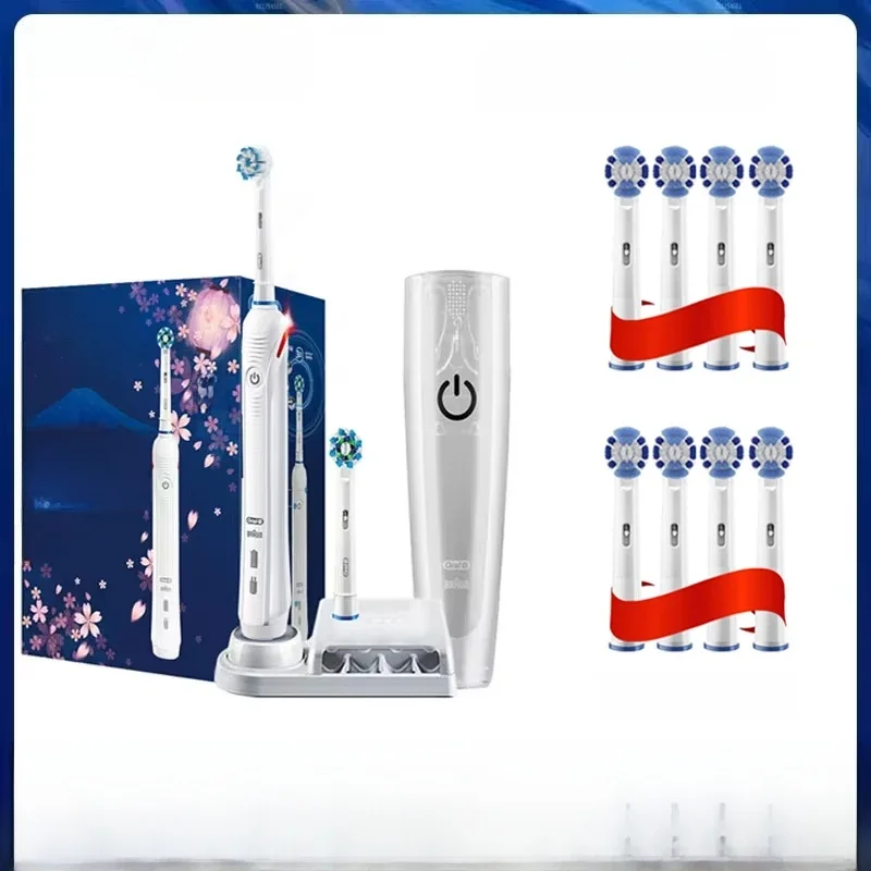 Oral B Sonic brosse à dents électrique 3D Vibration brosse à dents pour adultes capteur de pression 4 Modes soins bucco-dentaires Rechargeable étanche