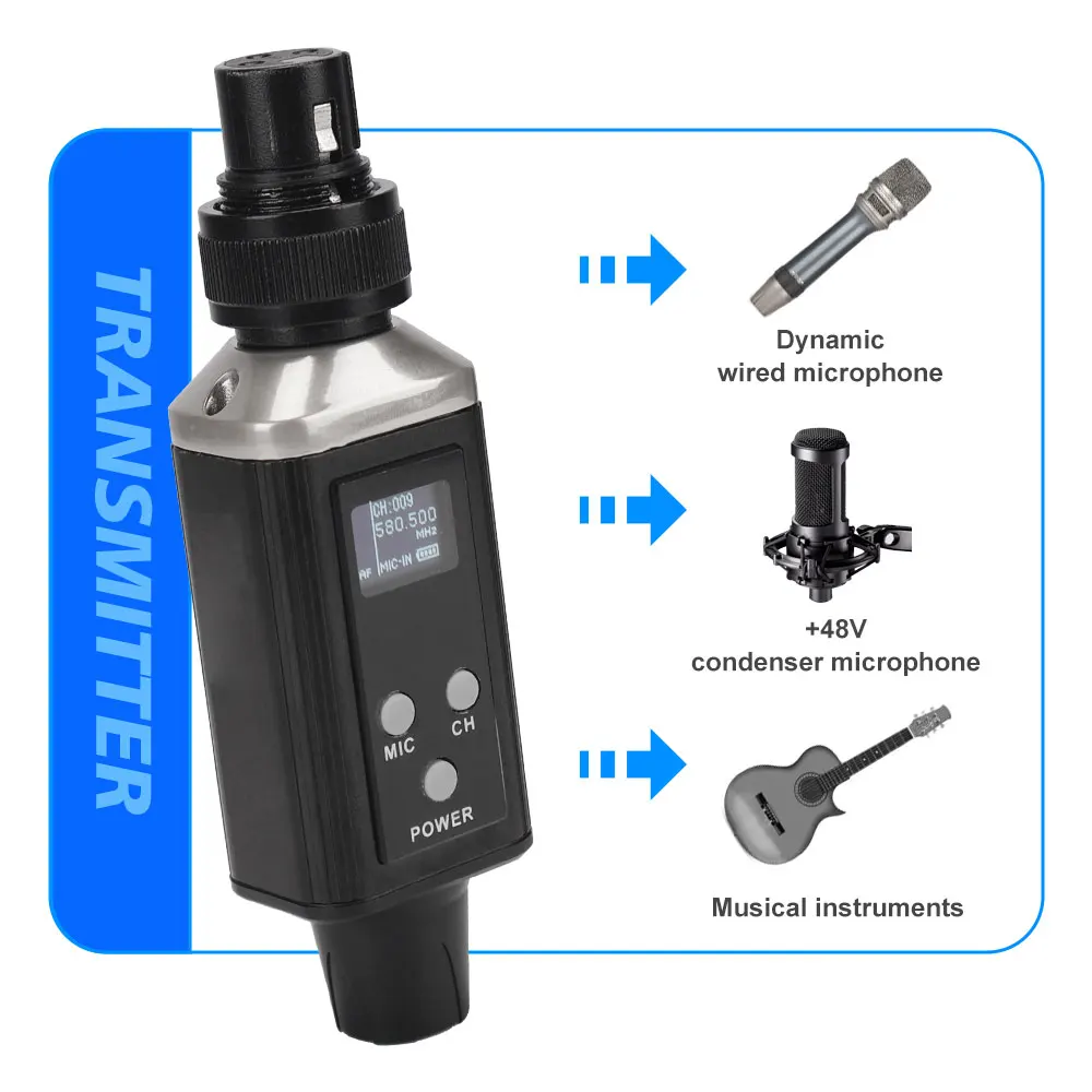 LMBGM A9 Mono Pro Sistema de monitoreo inalámbrico en el oído Mini receptor portátil Alcance UHF164Ft, adecuado para escenario, estudio de grabación