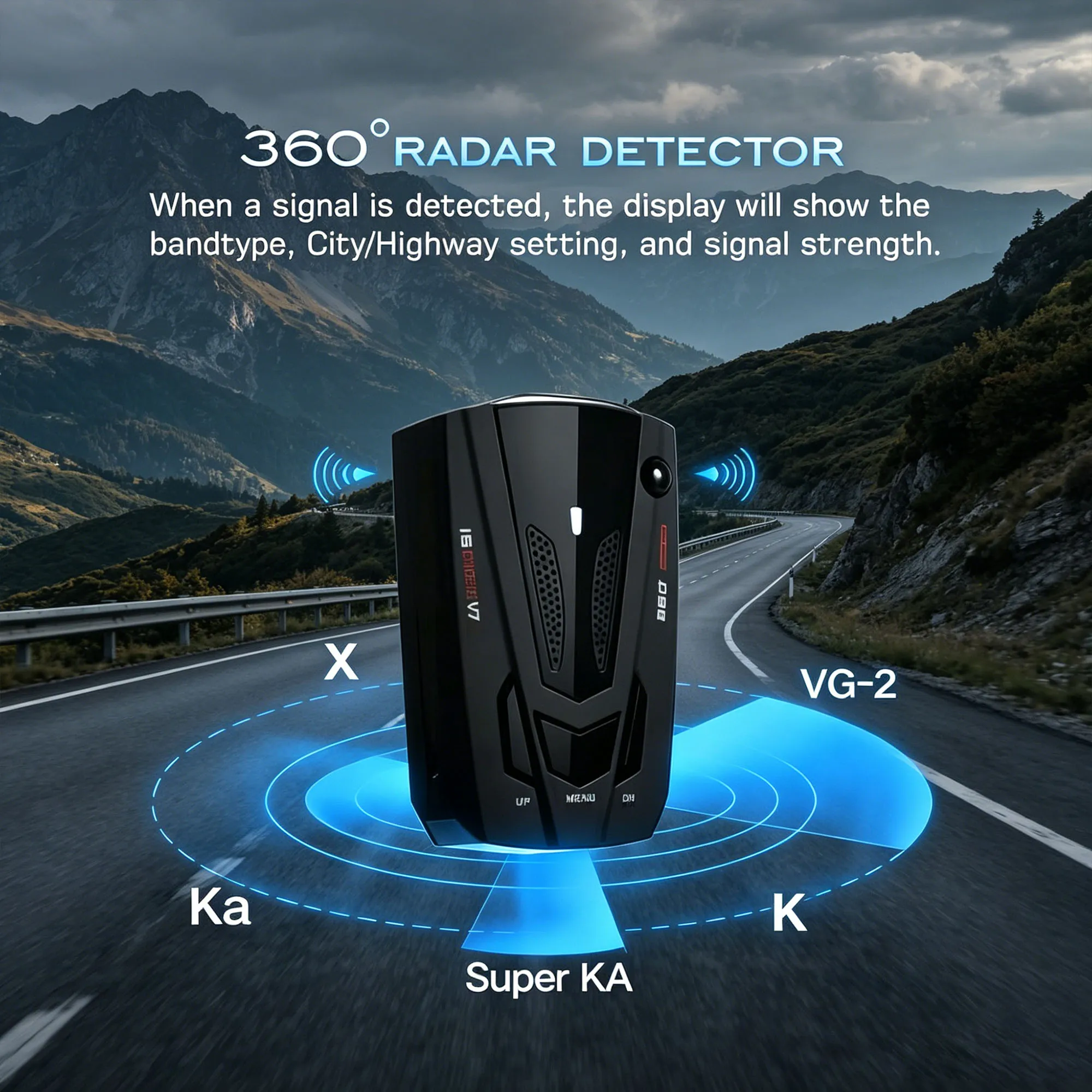 Compact Car Dashboard Accessory 360-Degree Multi-Band Vehicle Receiver with Digital LED Display And Noise Filter for Daily Commute And Road Travel Version 4