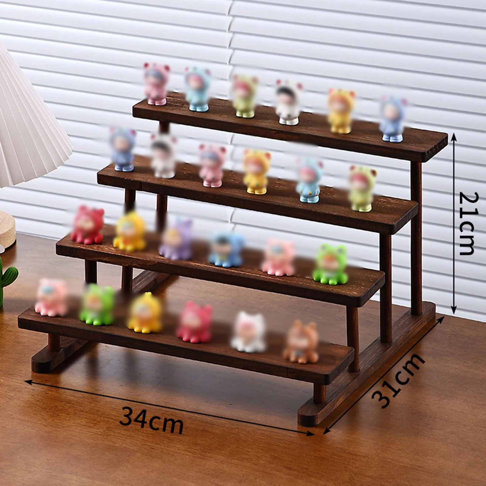 Solid Wood Display Rack For Figurines Jewelry Cupcakes Condiments Multi-Functional Storage Rack For Models Tiered Displays
