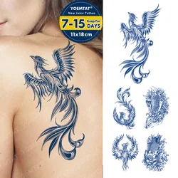 Semi-Permanente Chinese Phoenix Karper Waterdichte Tijdelijke Tattoo Stickers Sap Inkt Blijvende Kruiden Nep Rug Tatoeages Vrouwen Mannen