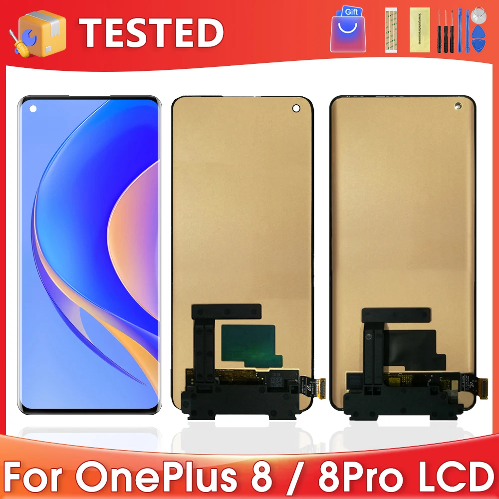 

For OnePlus 8 For OnePlus 8 Pro 1+8/8Pro IN2013 IN2017 IN2023 LCD Display Touch Screen Digitizer Assembly Replacement