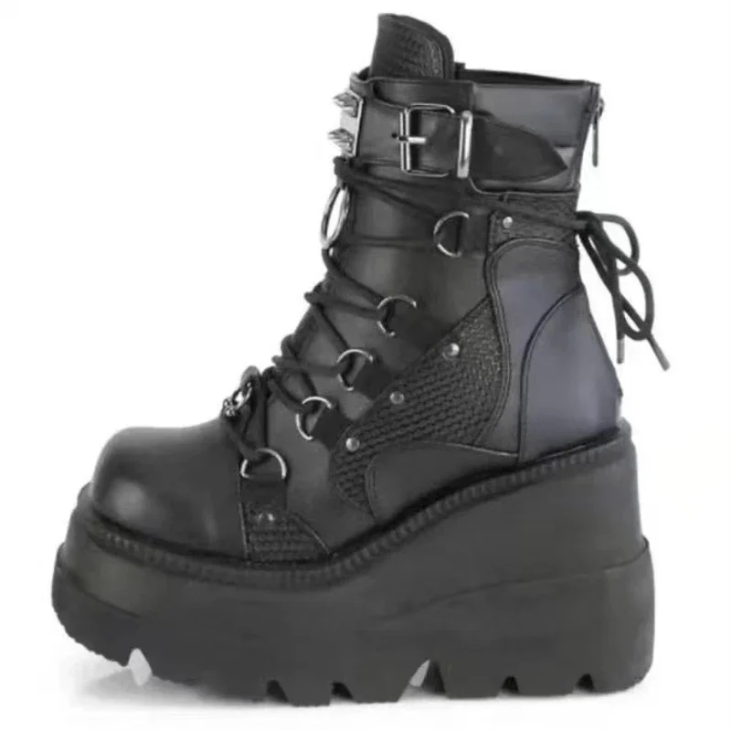 Frauen Stiefel 2022 Herbst Frauen Stiefeletten Plattform Keile High Heels Kurze Stiefel Neue Mode