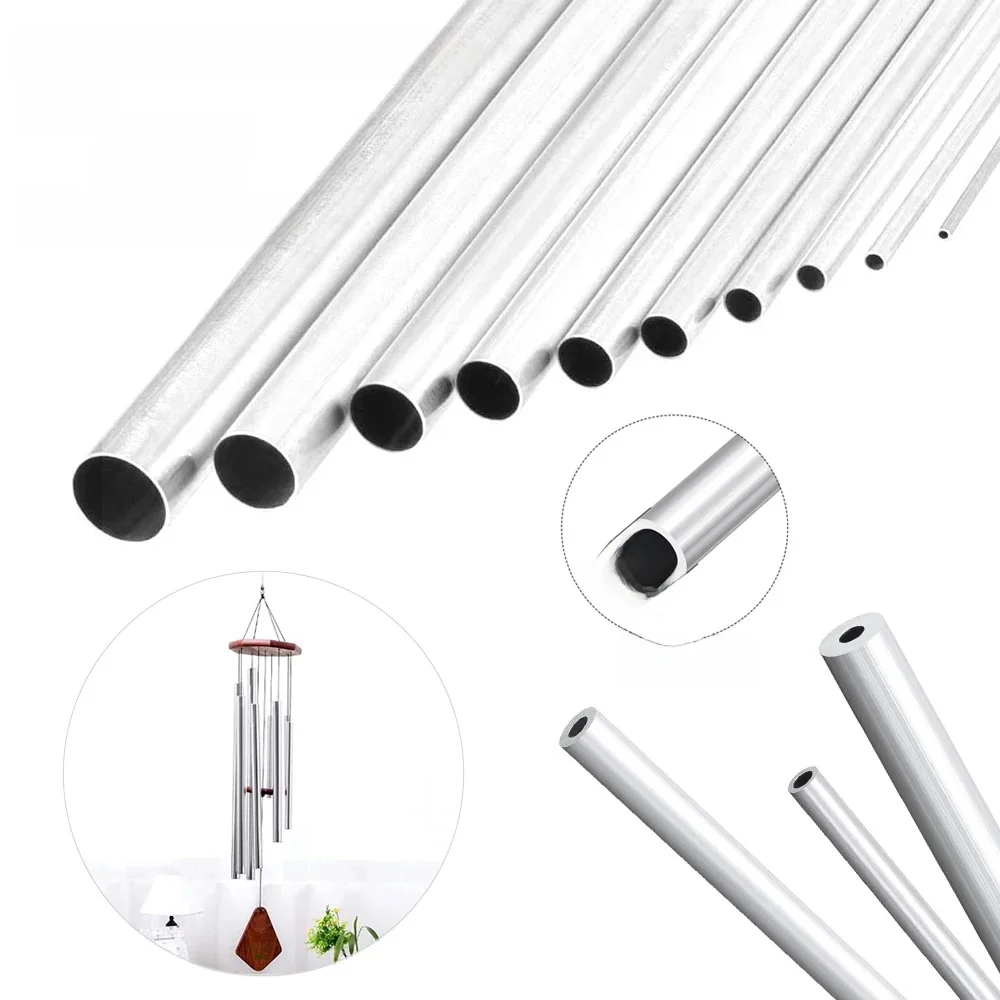 Épaisseur de tuyau en aluminium 0.5 ~ 3mm OD 5-20mm ID 3 ~ 18mm droit 200mm 500mm de Long Tube rond en alliage d'aluminium 6063