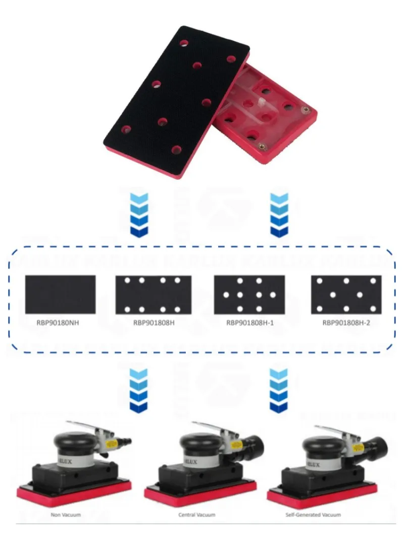 90x180mm Sanding Pad Air Square Sanders 0hole/8 Holes Abrasive Backing Plate Sandpaper Self-adhesive Hook and Loop Polishing Pad