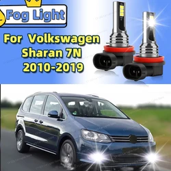 2Pcs LED Car Front Fog Light Lamps For VW Volkswagen Sharan 7N 2010 2011 2012 2013 2014 2015 2016 17 18 2019 6000K Canbus Bulbs