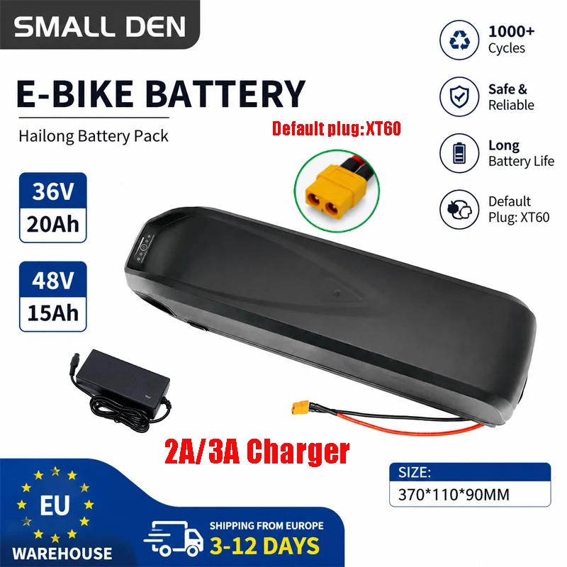 HaiLong 36V 48V 15Ah 20Ah Li-Ionen-Akku mit Hoher Kapazität für 1000W Faltbaren Elektroroller STEUERFREI