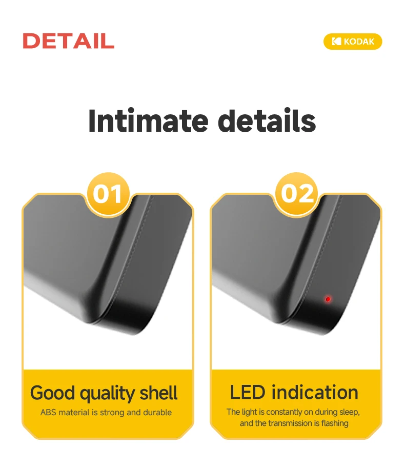 Kodak P150 Tragbare Externe Festplatte 500GB 1T USB3.0 Leichtgewichtige PHDD für PC Tablets PS5 XBOX Laptop Desktop – Detail 10