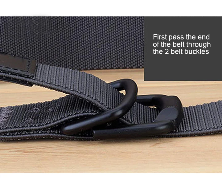 Maikun Double Metal Buckle Belt Elastic Nylon Elastic Men's Trendy Casual Belt Canvas Braided Belt