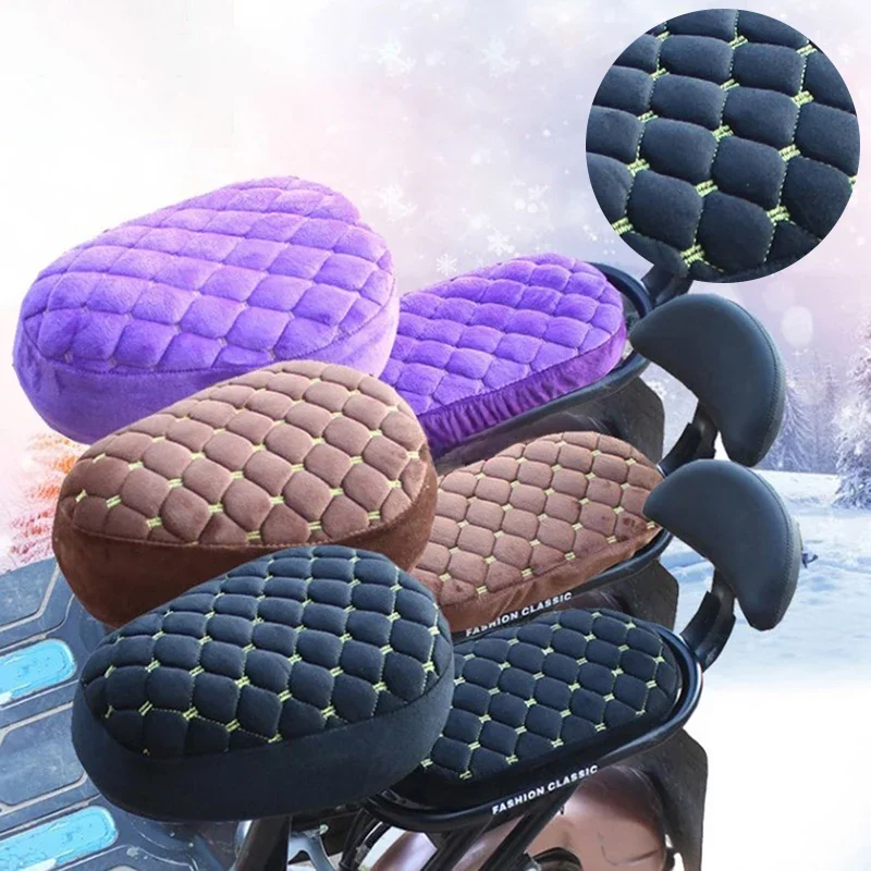 AliExpress 1PC Universal Electric Bicycle Seat Cover Battery Car Bicycle Seat Cover Comfortable Winter Warm Thickening Cover