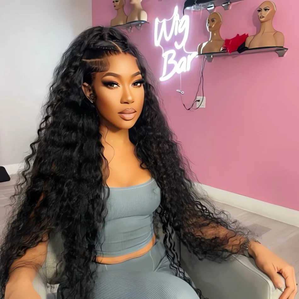 Glueless wigs human hair 30 40 Inch HD Lace Frontal Wig 4x4 5x5 Deep Water Wave Curly For Women Choice Cheap on clearance sale